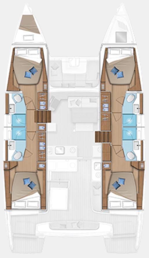Lagoon 46 - 4 + 1 cab. - Blu, picture 2