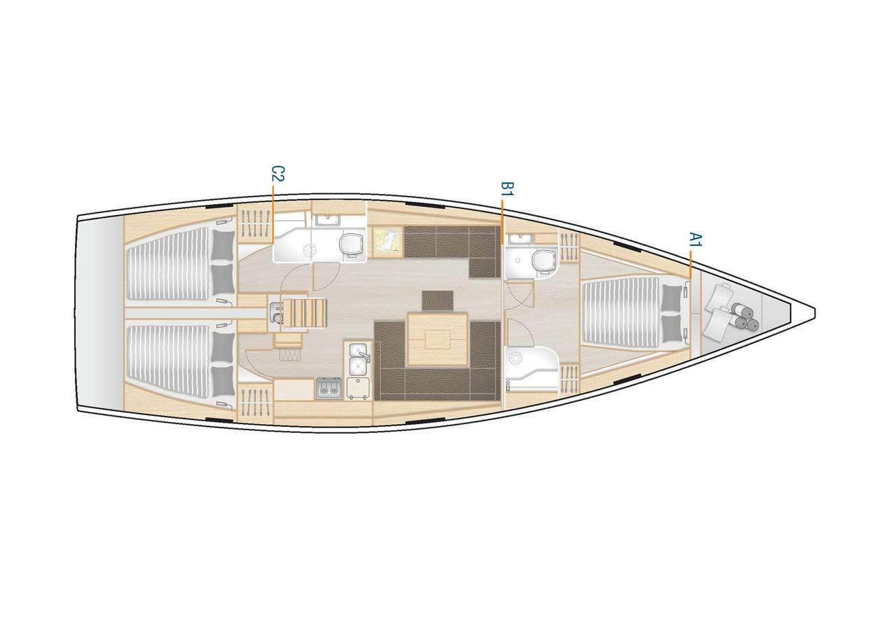 Hanse 458 - 3 cab., picture 2