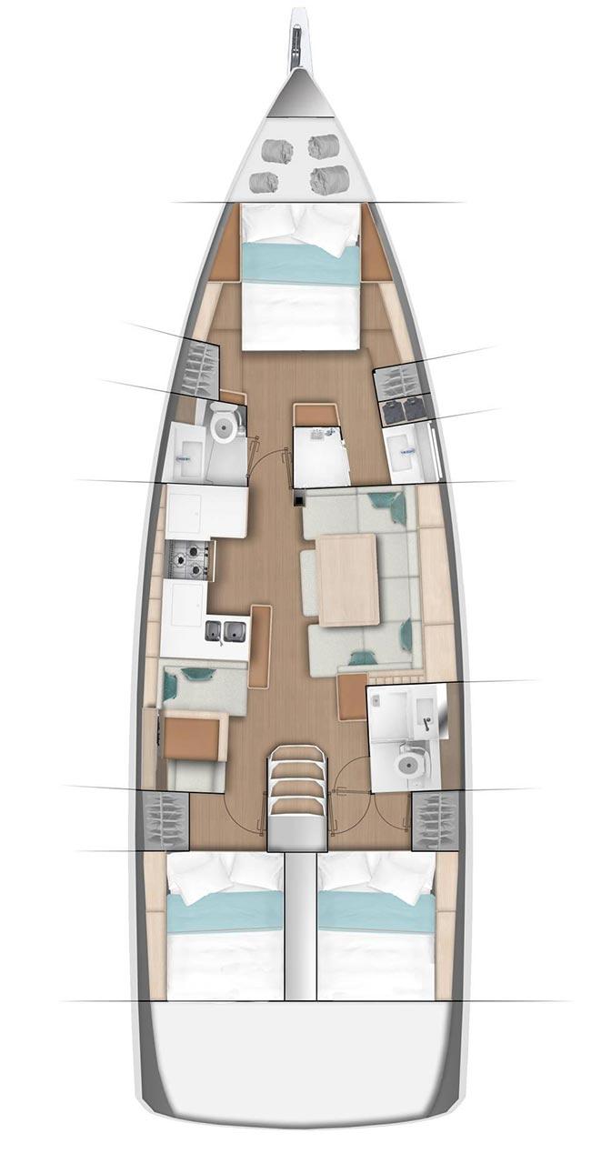 Sun Odyssey 490 - 3 cab., picture 2