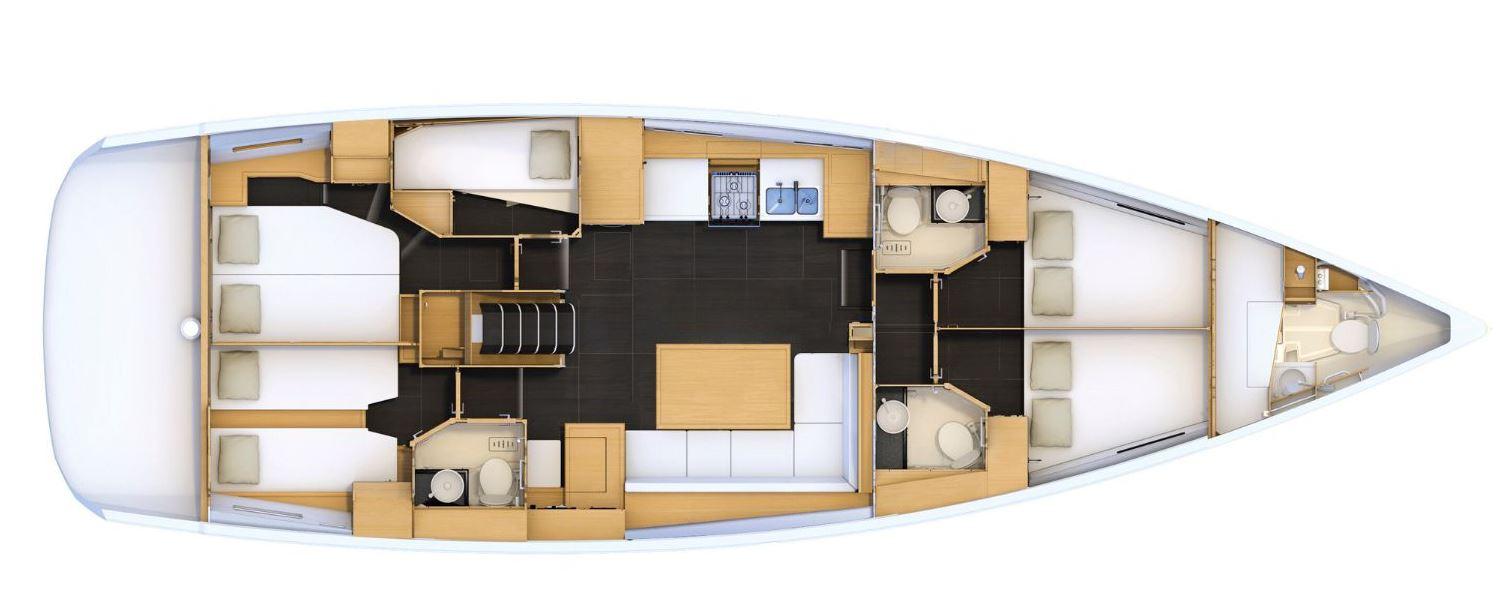 Jeanneau 54 - 5 + 1 cab.	, picture 2