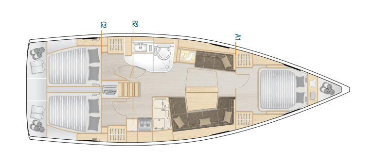 Hanse 418 - 3 cab., picture 2