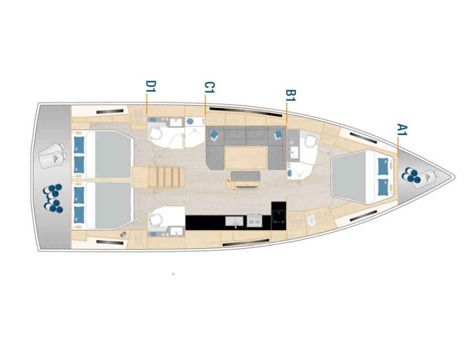 Hanse 460 - 3 cab, picture 2