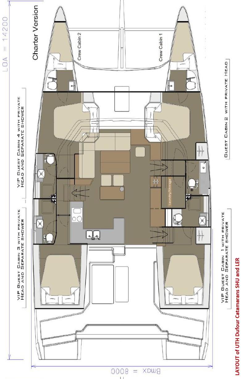 Dufour 48 Catamaran - 4 + 2 cab., picture 2