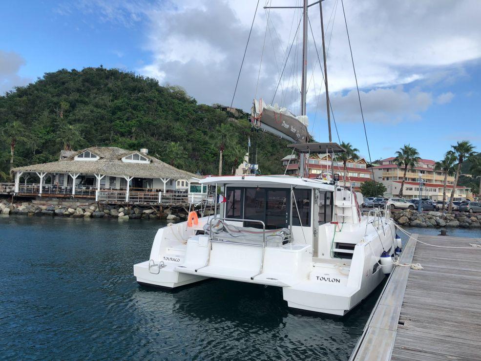 Book Bali 4.1 - 4 + 2 cab. Catamaran for bareboat charter in St. Martin, Marina de L'Anse Marcel, St. Martin, Caribbean with TripYacht!, picture 1