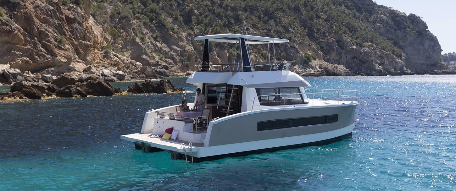 Book Fountaine Pajot MY 37 - 3 cab. Power catamaran for bareboat charter in Whitsundays, Airlie Beach, Coral Sea Marina, Whitsunday Region of Queensland, Australia and Oceania with TripYacht!, picture 1