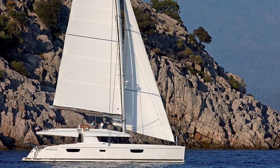 Book Fountaine Pajot Ipanema 58 - 6 + 2 cab. Catamaran for bareboat charter in St. Martin, Marina de L'Anse Marcel, St. Martin, Caribbean with TripYacht!, picture 1