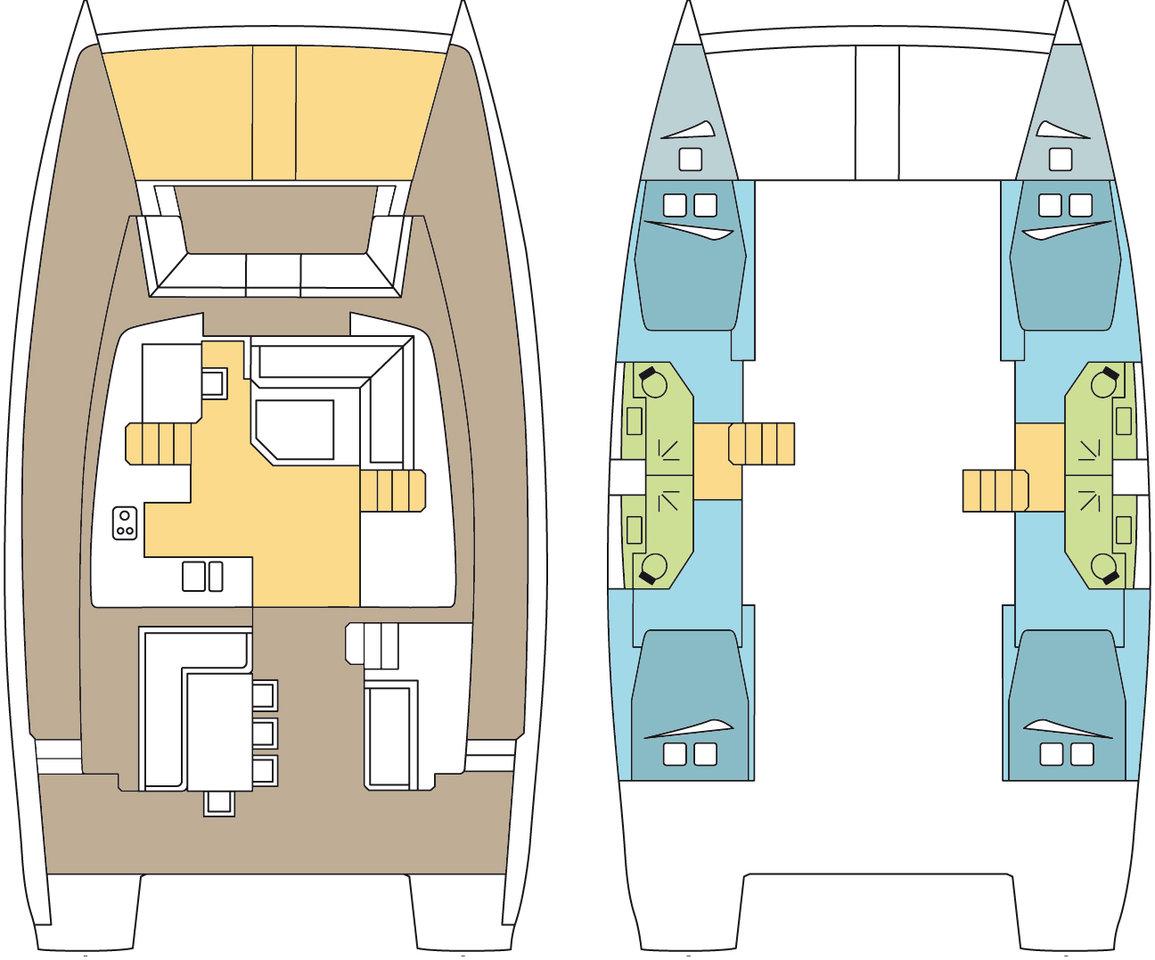 Book Bali 4.5 - 4 + 2 cab. Catamaran for bareboat charter in Polynesia, Raiatea, French Polynesia with TripYacht!, picture 2