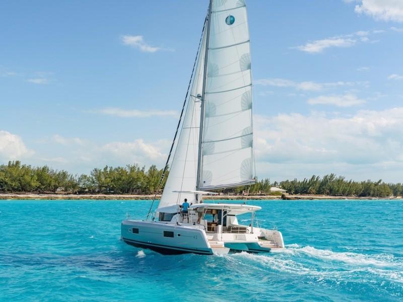 Book Lagoon 42 - 4 + 2 cab. Catamaran for bareboat charter in St. Martin, Marina de L'Anse Marcel, St. Martin, Caribbean with TripYacht!, picture 1