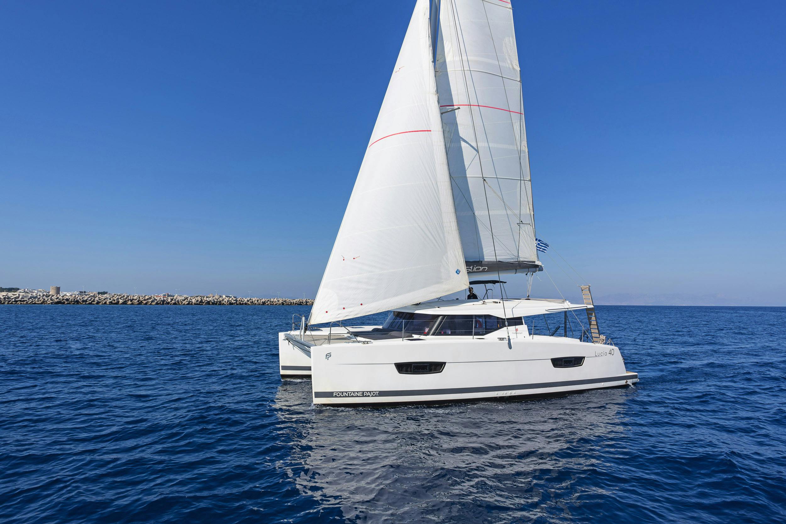 Book Fountaine Pajot Lucia 40 Catamaran for bareboat charter in Rhodes New Marina, Dodecanese, Greece with TripYacht!, picture 22