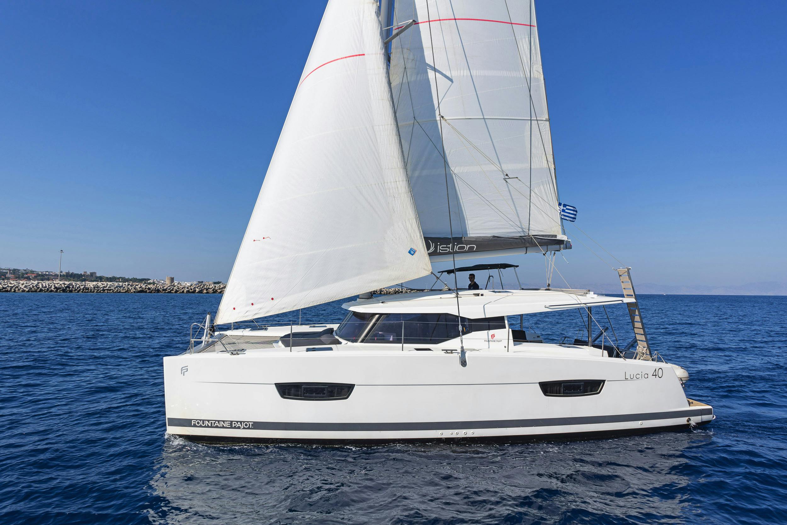 Book Fountaine Pajot Lucia 40 Catamaran for bareboat charter in Rhodes New Marina, Dodecanese, Greece with TripYacht!, picture 21
