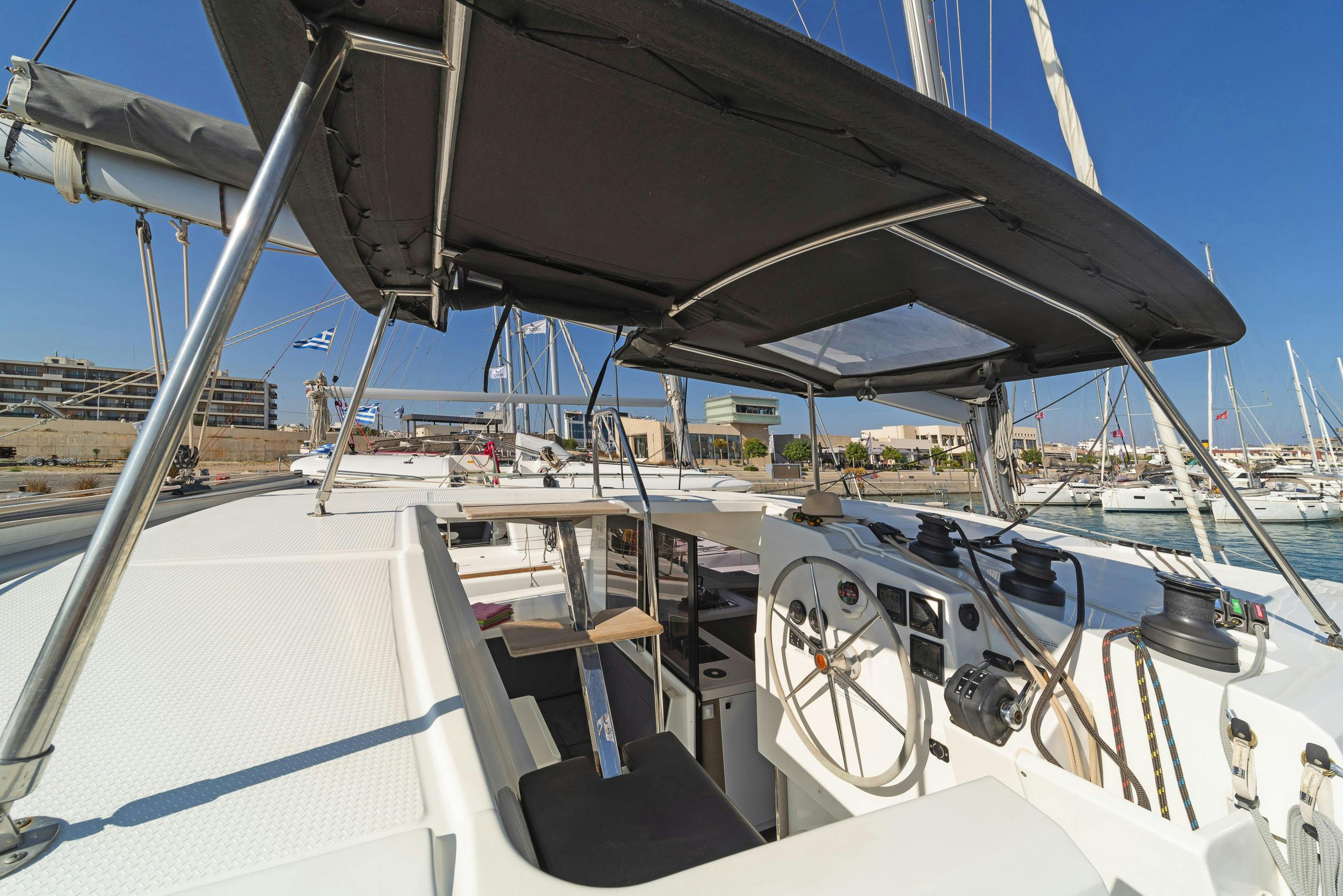 Book Fountaine Pajot Lucia 40 Catamaran for bareboat charter in Rhodes New Marina, Dodecanese, Greece with TripYacht!, picture 16