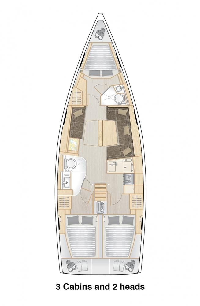 Hanse 418 - 3 cab., picture 2