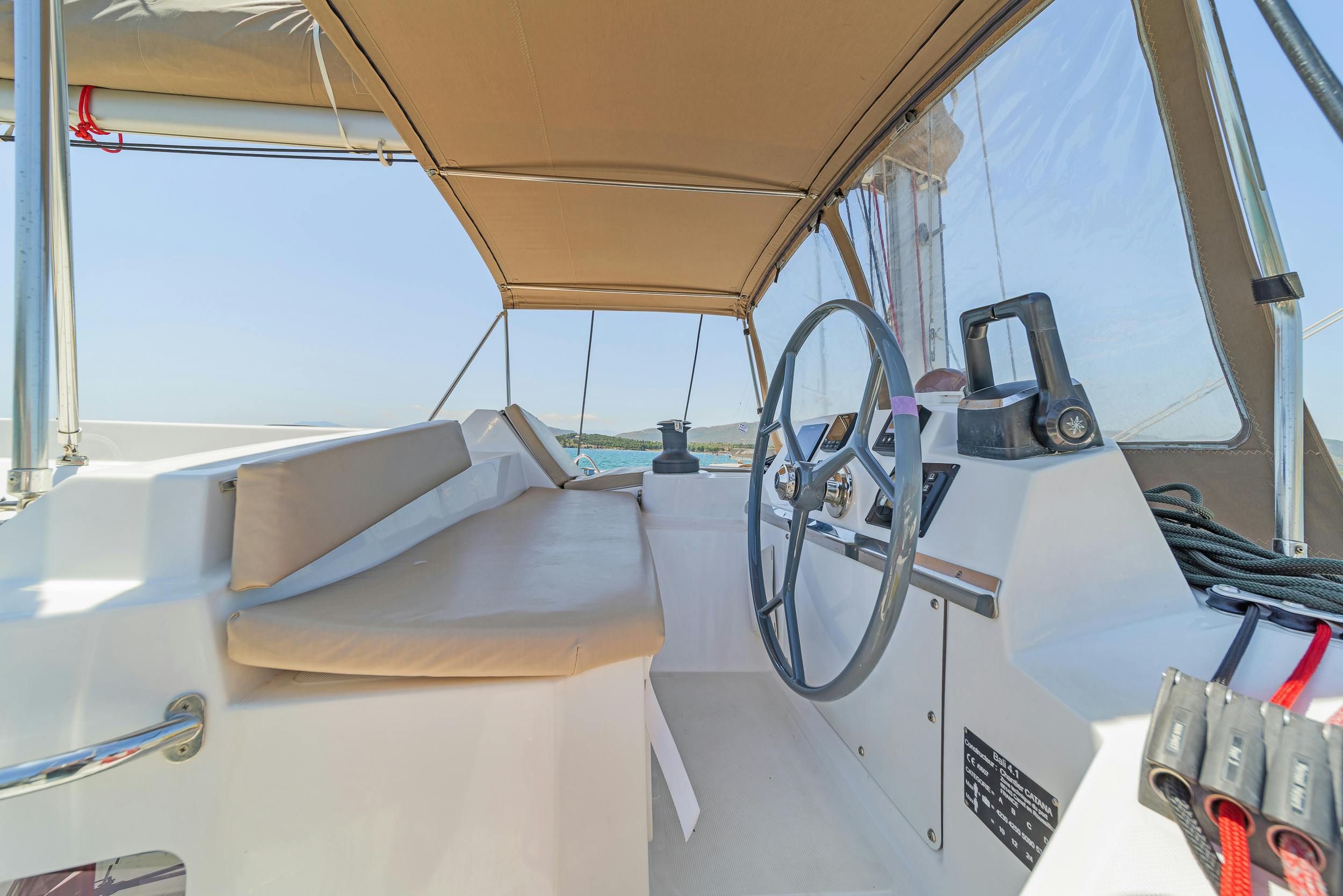 Book Bali 4.1 - 4 + 2 cab. Catamaran for bareboat charter in Rhodes New Marina, Dodecanese, Greece with TripYacht!, picture 12