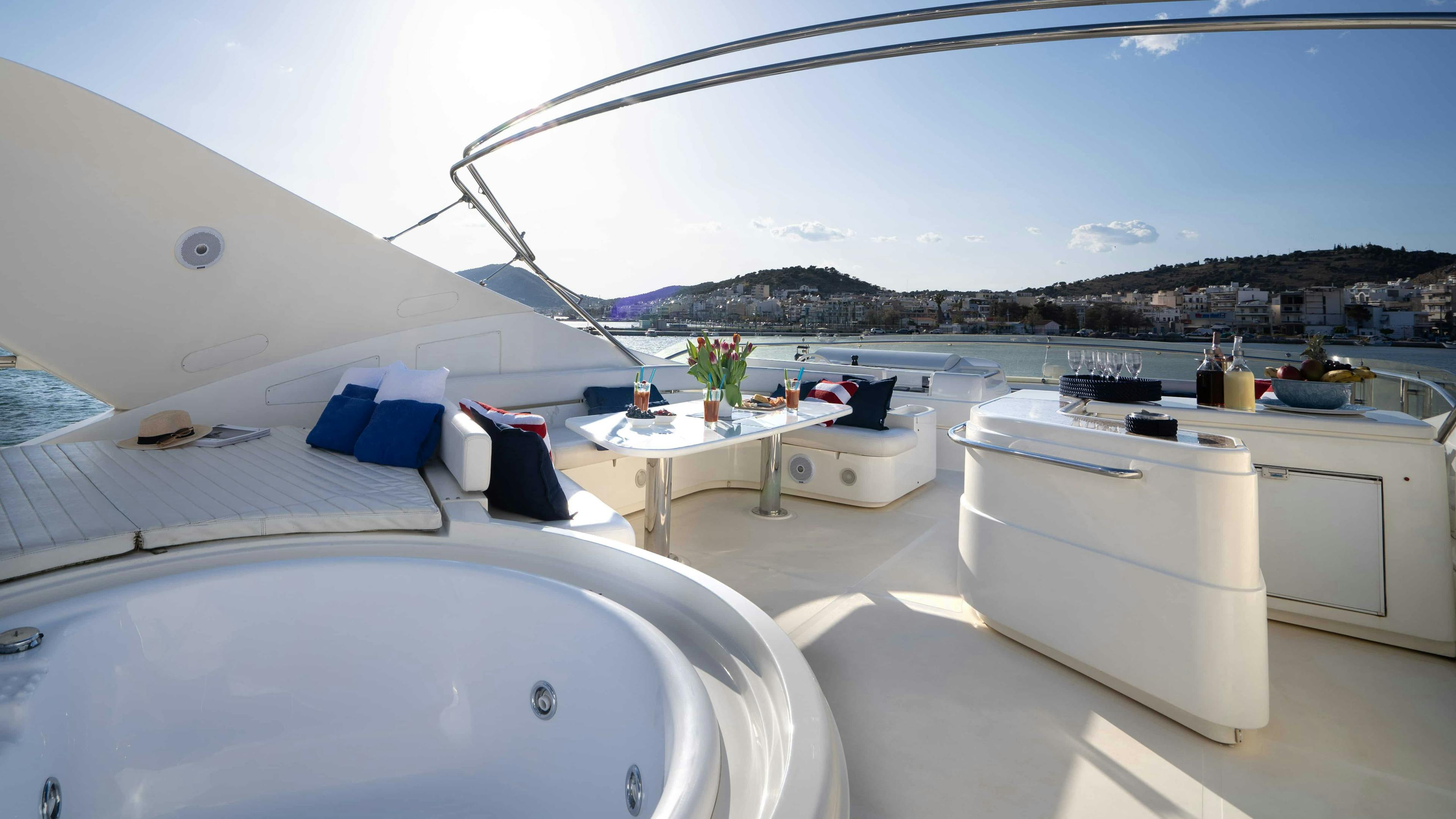 Book Ferretti Yachts 880 Motor yacht for bareboat charter in Athens, Agios Kosmas marina, Athens area/Saronic/Peloponese, Greece with TripYacht!, picture 10