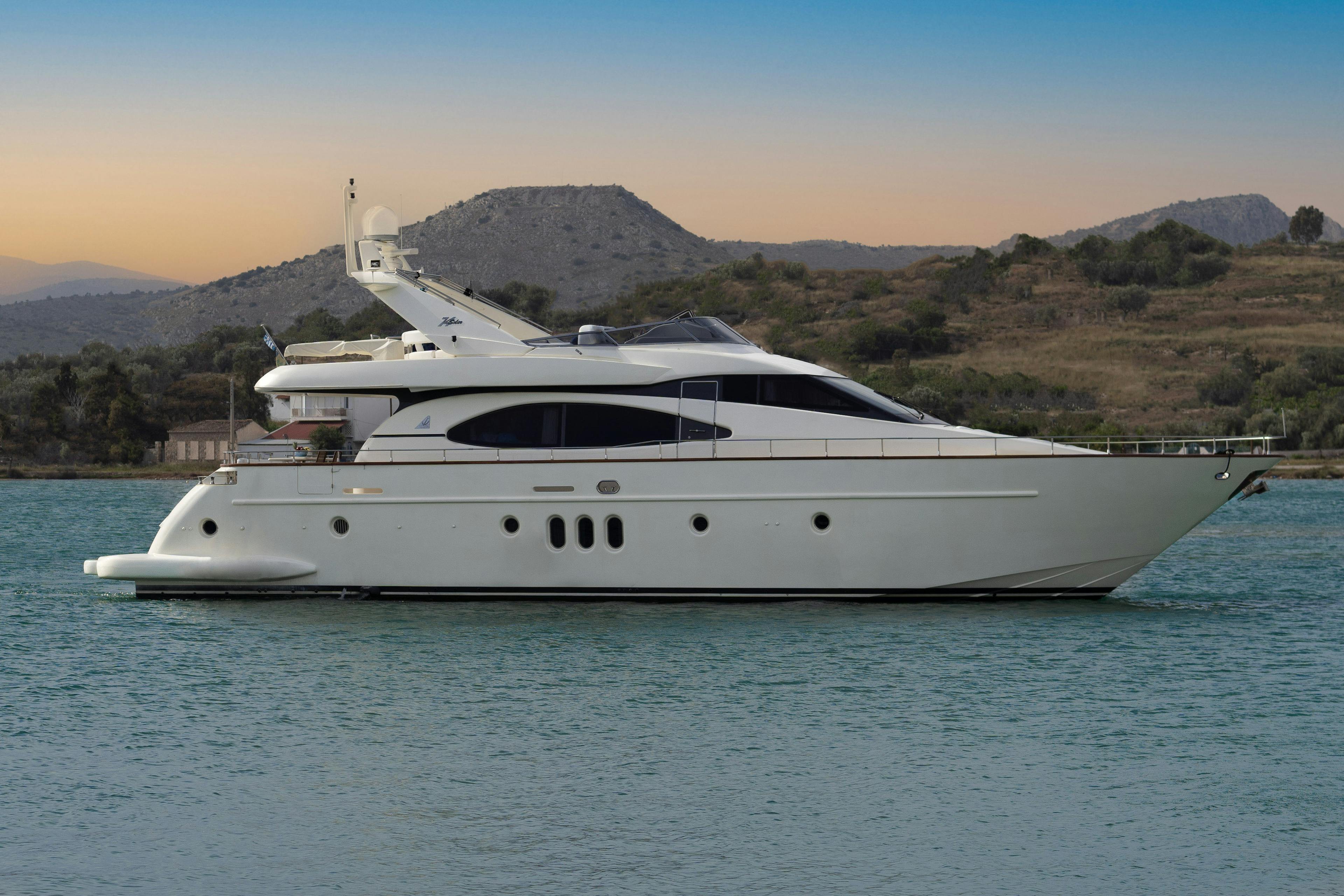 Book Azimut 74 Fly - 3 + 1 cab. Motor yacht for bareboat charter in Athens, Agios Kosmas marina, Athens area/Saronic/Peloponese, Greece with TripYacht!, picture 2