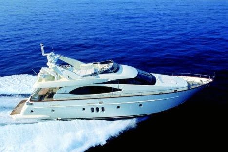 Book Azimut 74 Fly - 3 + 1 cab. Motor yacht for bareboat charter in Athens, Agios Kosmas marina, Athens area/Saronic/Peloponese, Greece with TripYacht!, picture 1