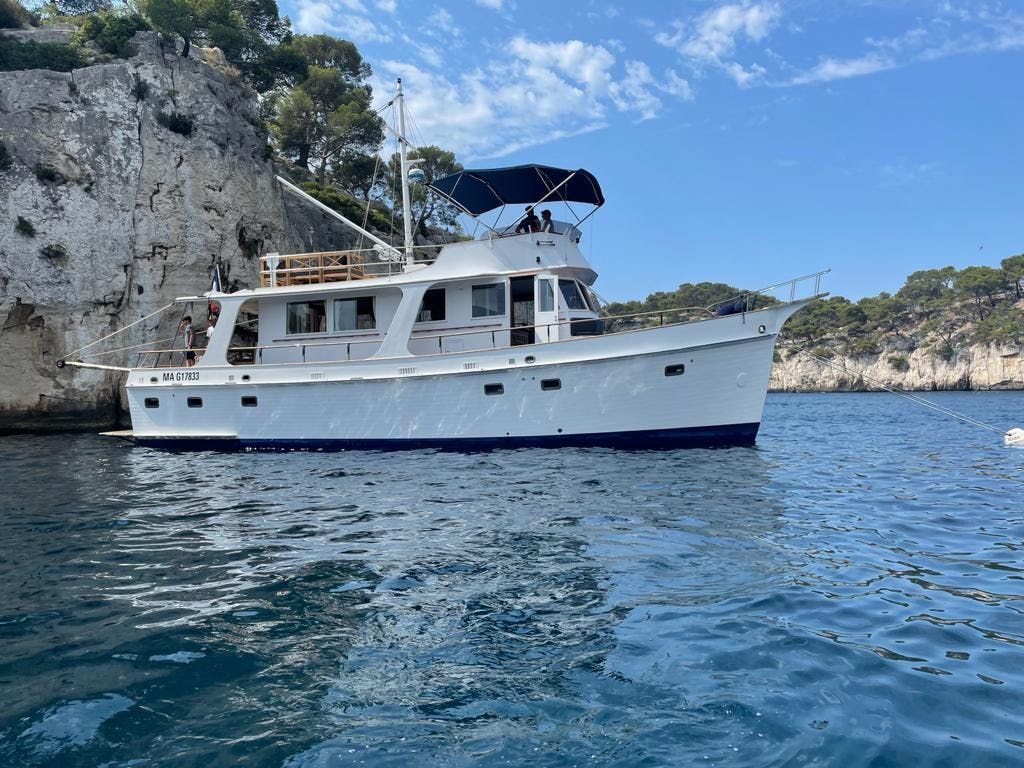 Book Grand Banks 50 Europa Motor yacht for bareboat charter in Cote D'Azur, Marseille Marina Vieux Port, Provence-Alpes-Côte d'Azur, France with TripYacht!, picture 2