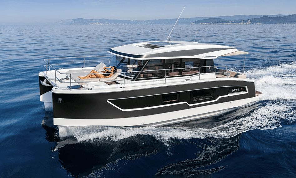 Book Fountaine Pajot MY4.S - Maestro Power catamaran for bareboat charter in Marseille, Corbières Port Services, Provence-Alpes-Côte d'Azur, France with TripYacht!, picture 1