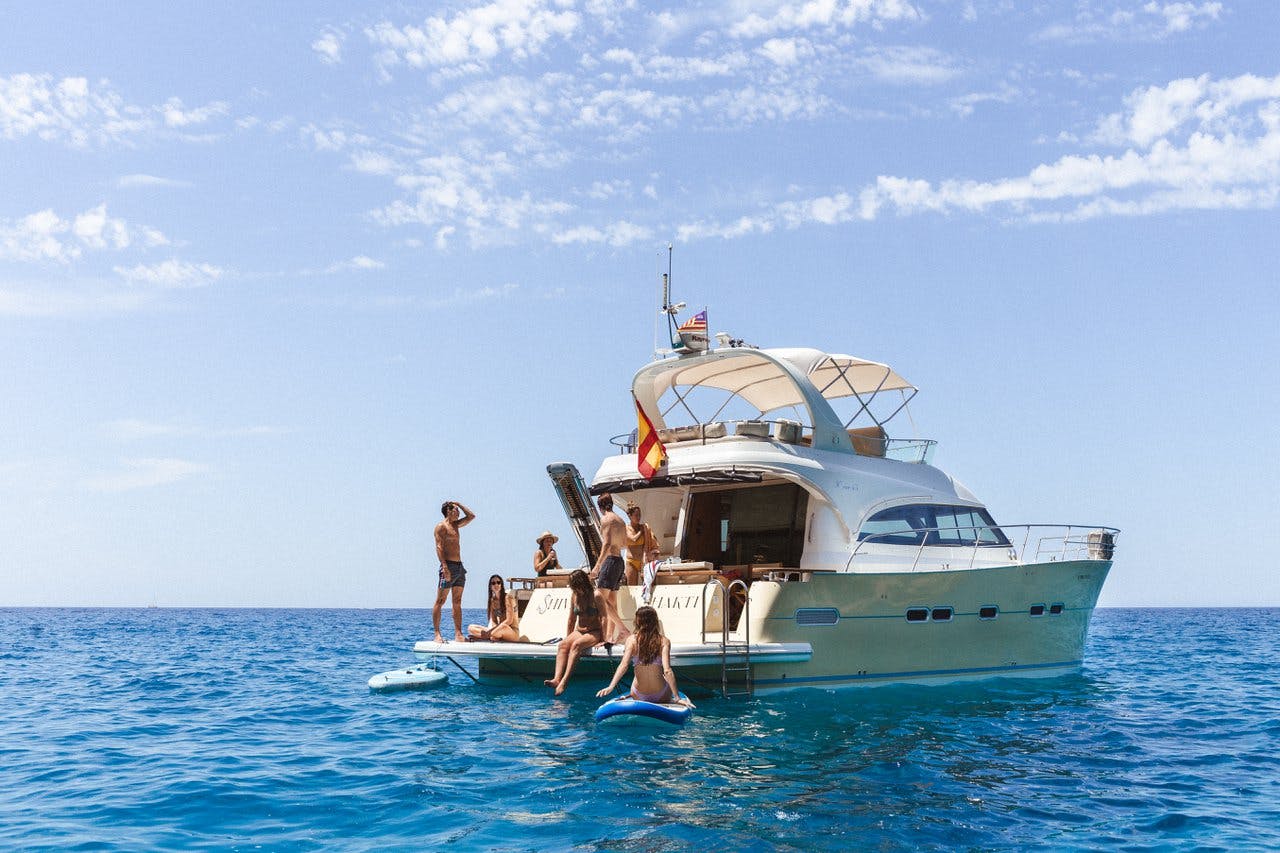 Book Kone 45 Power catamaran for bareboat charter in Club Nautico Santa Ponsa, Balearic Islands, Spain with TripYacht!, picture 2