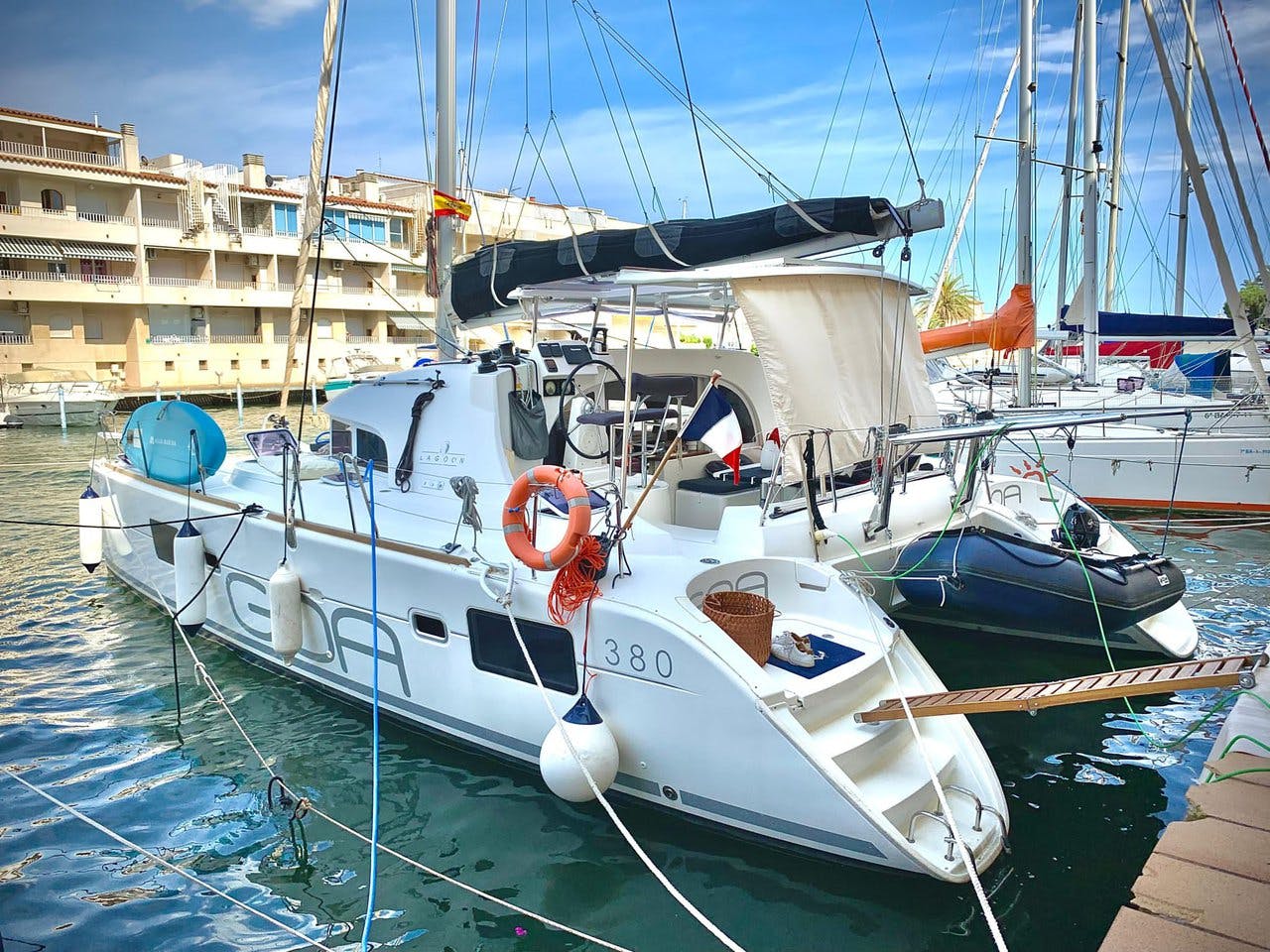 Book Lagoon 380 - 4 cab. Catamaran for bareboat charter in Roses, Empuriabrava marina, Catalonia, Spain with TripYacht!, picture 1