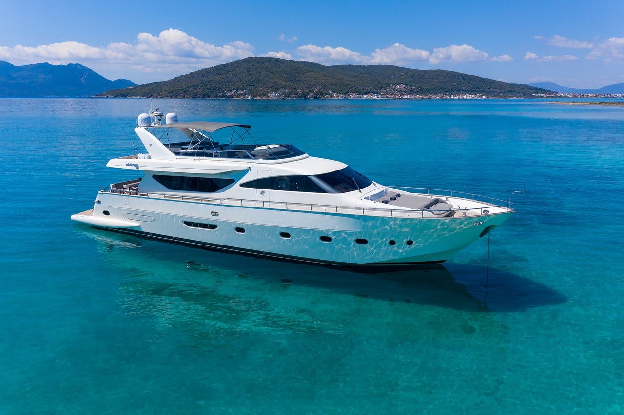Book Alalunga 78 Luxury motor yacht for bareboat charter in Athens, Agios Kosmas marina, Athens area/Saronic/Peloponese, Greece with TripYacht!, picture 1