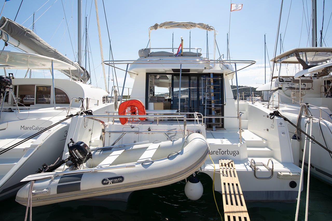 Book Fountaine Pajot MY 37 Power catamaran for bareboat charter in Pula, ACI Marina Pomer, Istra, Croatia with TripYacht!, picture 1