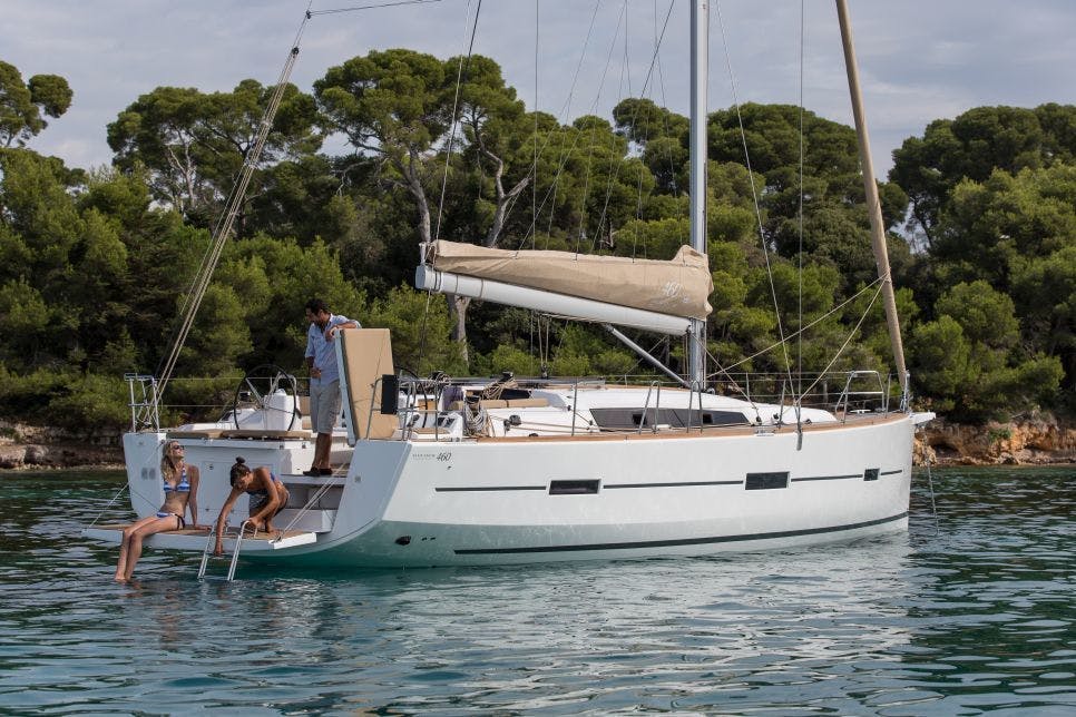 Book Dufour 460 GL - 5 cab. Sailing yacht for bareboat charter in Cote D'Azur, Port Pin Rolland, Provence-Alpes-Côte d'Azur, France with TripYacht!, picture 4