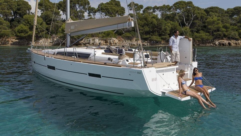 Book Dufour 460 GL - 5 cab. Sailing yacht for bareboat charter in Cote D'Azur, Port Pin Rolland, Provence-Alpes-Côte d'Azur, France with TripYacht!, picture 6