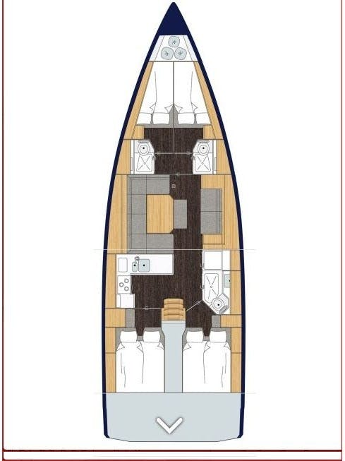 Book Bavaria C45 Style Sailing yacht for bareboat charter in Marina Kornati, Biograd, Zadar region, Croatia with TripYacht!, picture 2