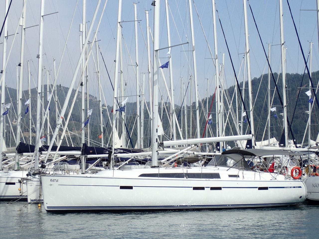 Book Bavaria Cruiser 46 - 4 cab. Sailing yacht for bareboat charter in Marin Turk Göcek Village Port, Aegean, Turkey with TripYacht!, picture 4