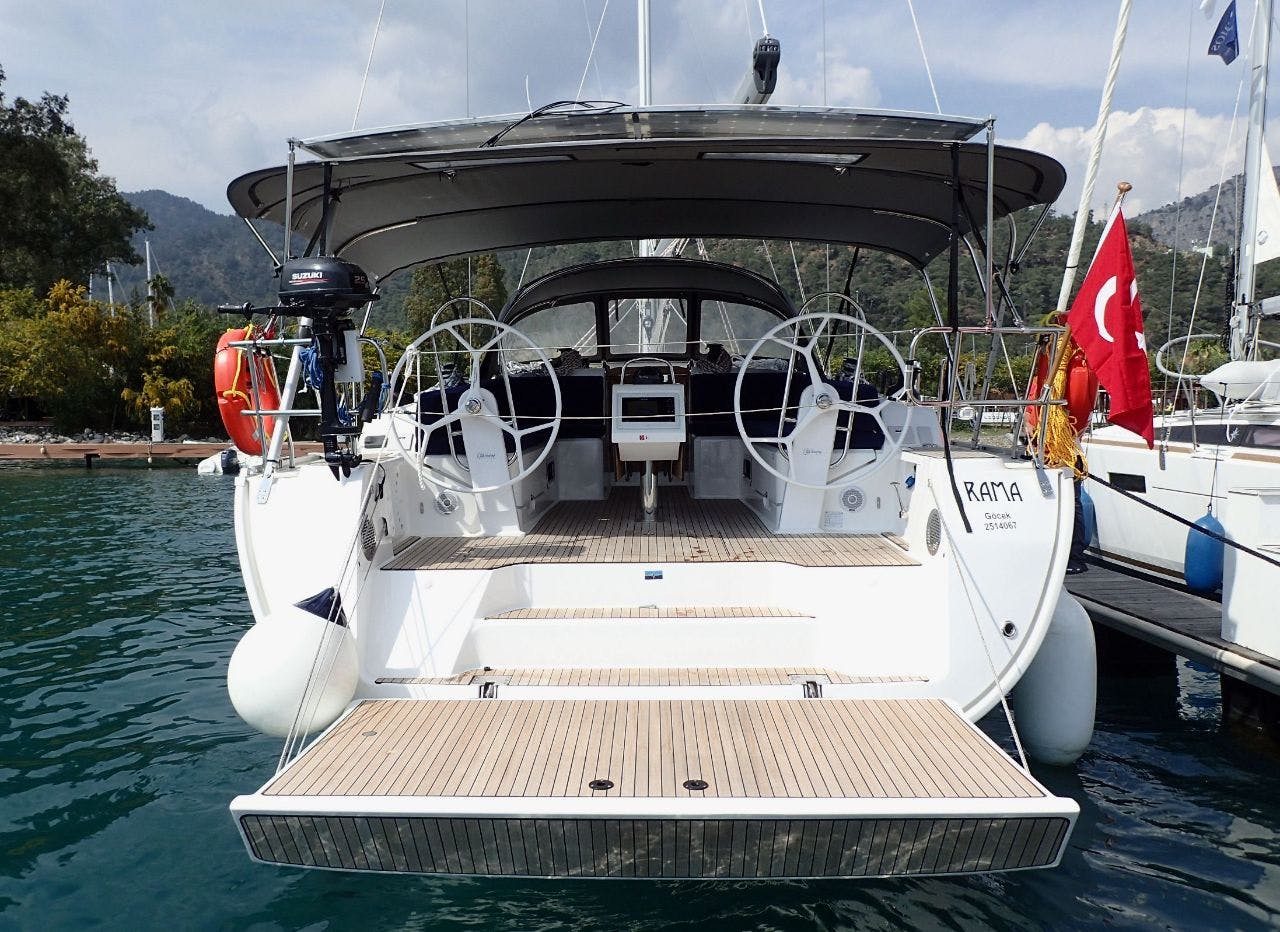 Book Bavaria Cruiser 46 - 4 cab. Sailing yacht for bareboat charter in Marin Turk Göcek Village Port, Aegean, Turkey with TripYacht!, picture 1
