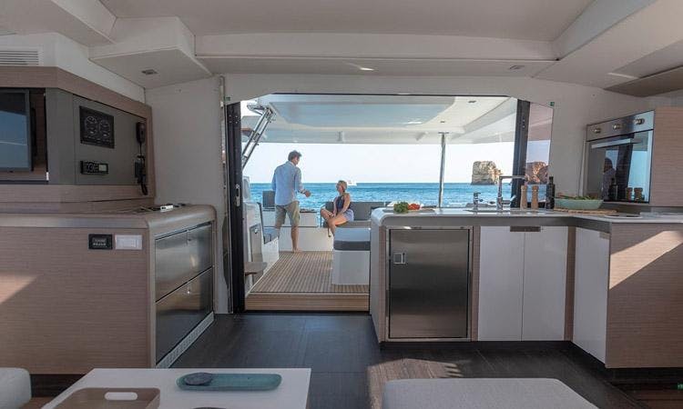 Book Fountaine Pajot Elba 45 - 4 + 1 cab. Catamaran for bareboat charter in Mykonos, Cyclades, Greece with TripYacht!, picture 4