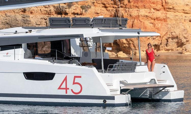 Book Fountaine Pajot Elba 45 - 4 + 1 cab. Catamaran for bareboat charter in Mykonos, Cyclades, Greece with TripYacht!, picture 1