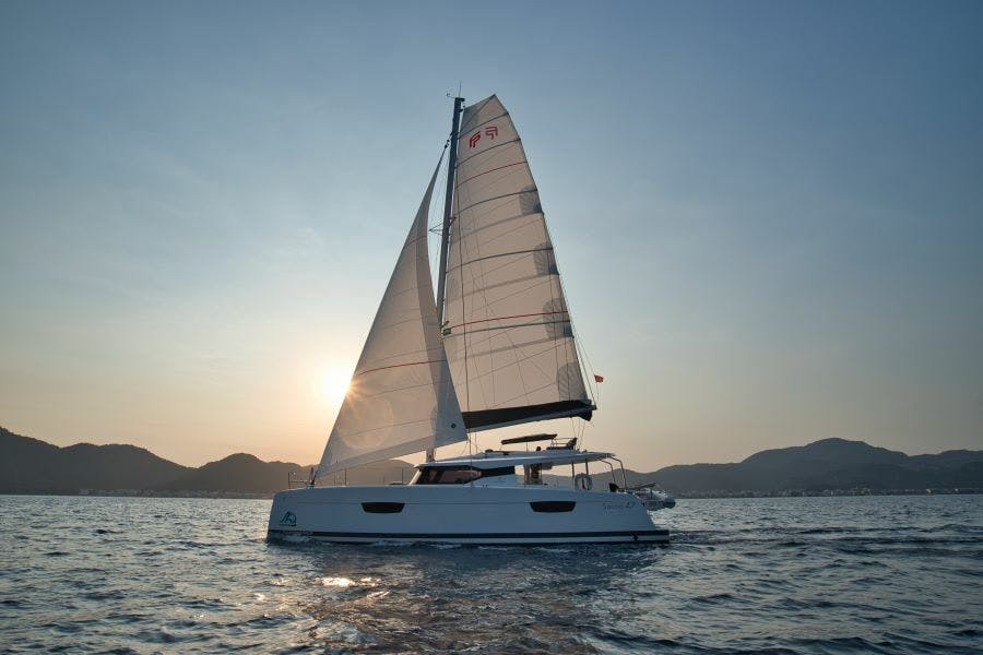 Book Fountaine Pajot Saona 47 Quintet - 5 + 1 cab. Catamaran for bareboat charter in Marmaris Yacht Marina, Aegean, Turkey with TripYacht!, picture 3
