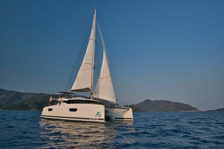 Book Fountaine Pajot Saona 47 Quintet - 5 + 1 cab. Catamaran for bareboat charter in Marmaris Yacht Marina, Aegean, Turkey with TripYacht!, picture 4