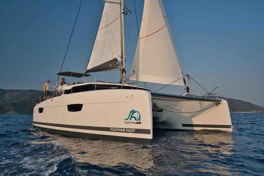 Book Fountaine Pajot Saona 47 Quintet - 5 + 1 cab. Catamaran for bareboat charter in Marmaris Yacht Marina, Aegean, Turkey with TripYacht!, picture 1