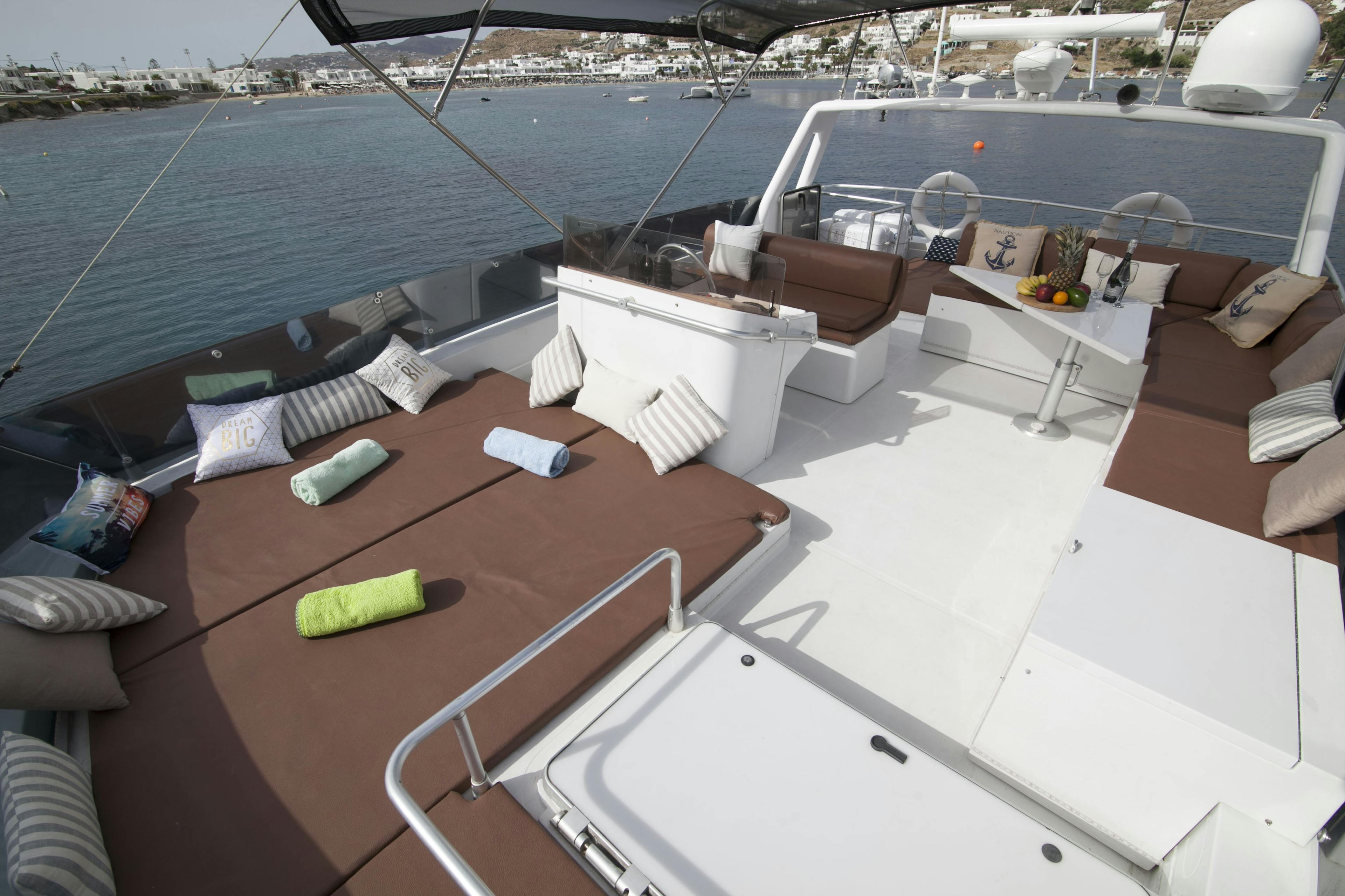 Book Ferretti Yachts 58 Motor yacht for bareboat charter in Mykonos, Cyclades, Greece with TripYacht!, picture 9