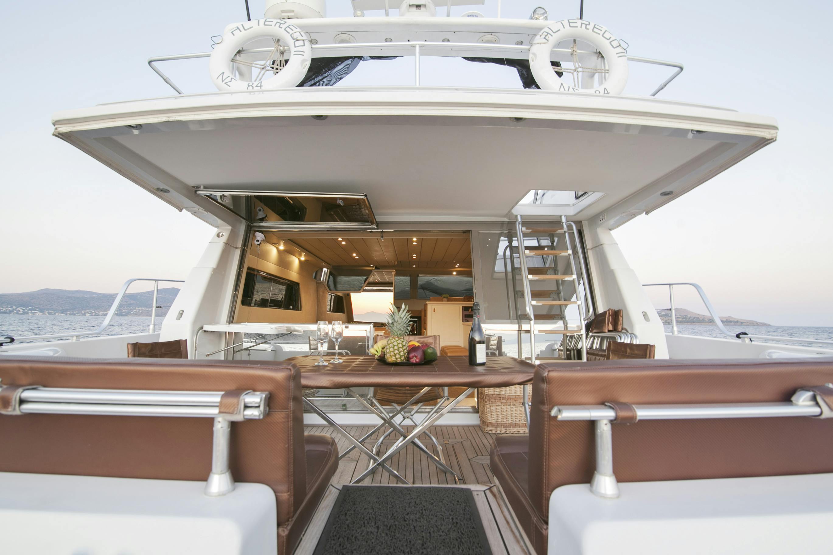 Book Ferretti Yachts 58 Motor yacht for bareboat charter in Mykonos, Cyclades, Greece with TripYacht!, picture 2