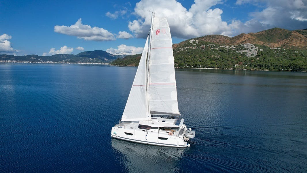 Book Fountaine Pajot Astrea 42 - 4 + 1 cab. Catamaran for bareboat charter in Marmaris Yacht Marina, Aegean, Turkey with TripYacht!, picture 1