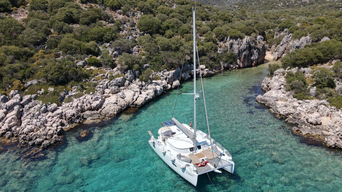 Book Lipari 41 - 3 + 1 cab. Catamaran for bareboat charter in Kas Marina, Mediterranean, Turkey with TripYacht!, picture 8