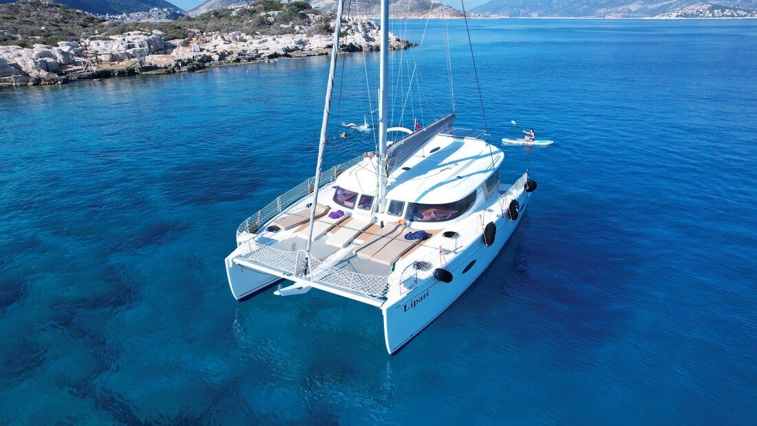 Book Lipari 41 - 3 + 1 cab. Catamaran for bareboat charter in Kas Marina, Mediterranean, Turkey with TripYacht!, picture 1