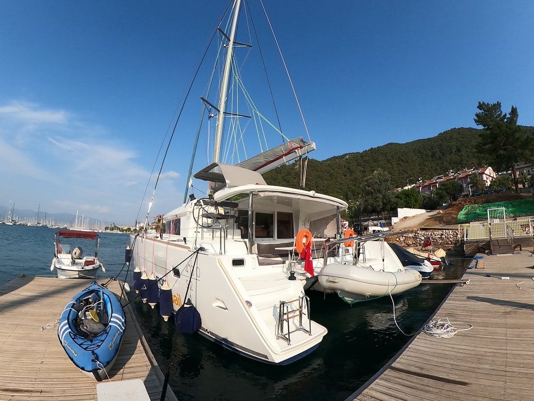 Book Lagoon 400 S2 - 4 + 2 cab. Catamaran for bareboat charter in Fethiye, Yacht Club Mai, Mediterranean, Turkey with TripYacht!, picture 1