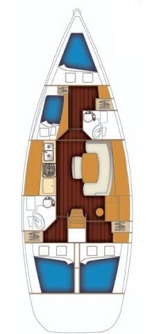 Book Cyclades 43.4 Sailing yacht for bareboat charter in Marina di Nettuno - Anzio, Lazio, Italy with TripYacht!, picture 2