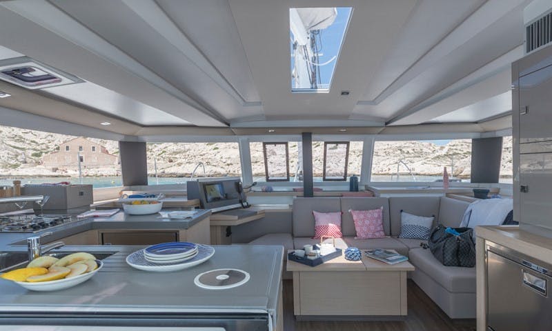 Book Fountaine Pajot Astrea 42 - 4 + 2 cab. Catamaran for bareboat charter in Cote D'Azur, Port Pin Rolland, Provence-Alpes-Côte d'Azur, France with TripYacht!, picture 7