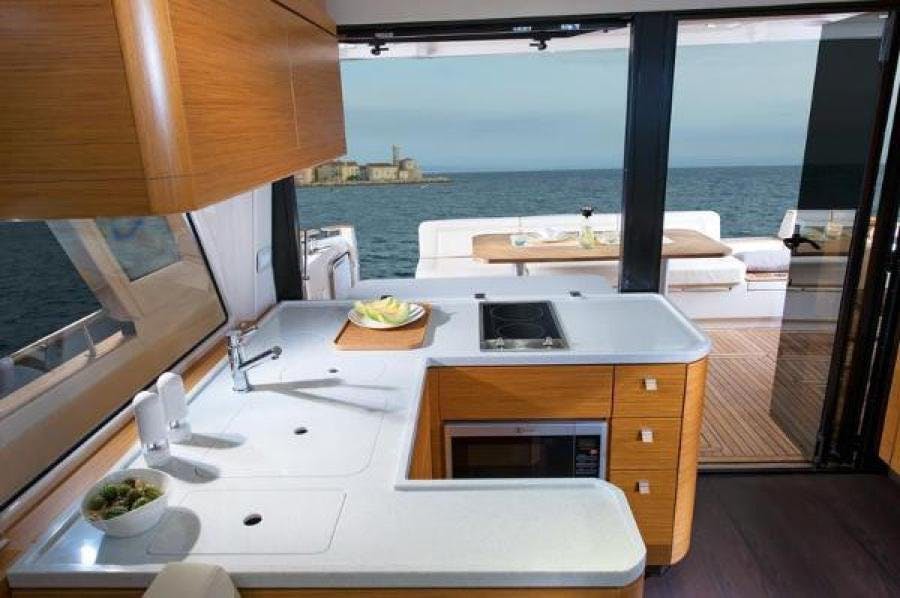 Book Greenline 48 Fly Motor yacht for bareboat charter in Troia Marina, Grandola, Portugal with TripYacht!, picture 16