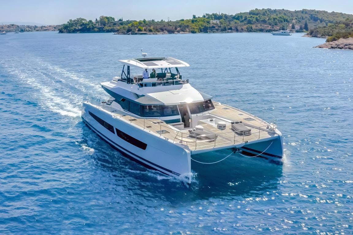 Book Fountaine Pajot Power 67 Power catamaran for bareboat charter in Athens, Alimos marina, Athens area/Saronic/Peloponese, Greece with TripYacht!, picture 1