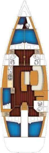 Book Cyclades 50.5 - 5 + 1 cab. Sailing yacht for bareboat charter in Marina di Nettuno - Anzio, Lazio, Italy with TripYacht!, picture 2